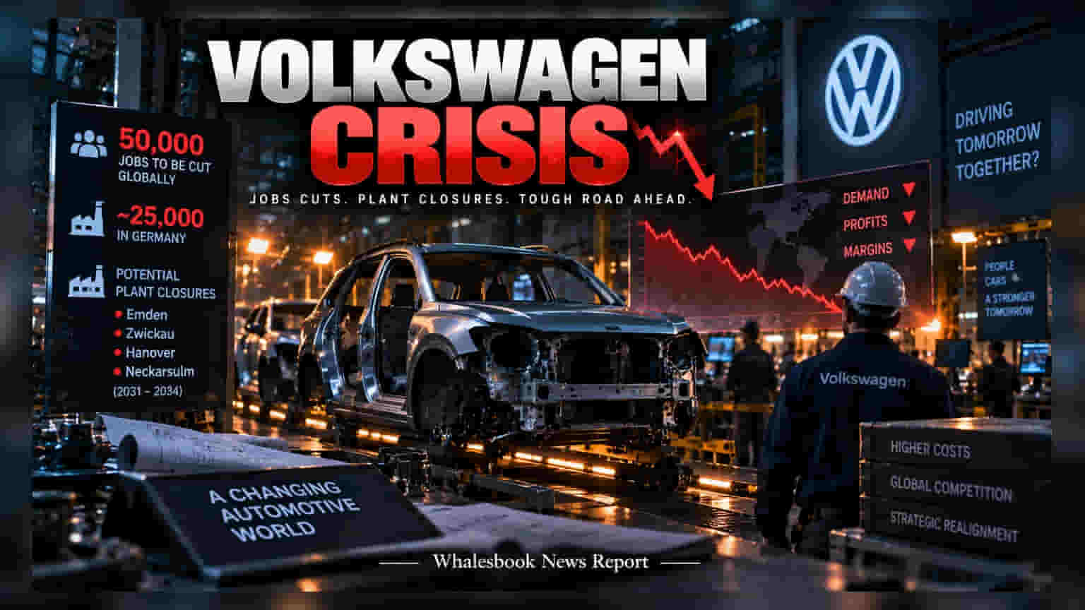 Volkswagen Plans 50,000 Job Cuts Amid Global Restructuring