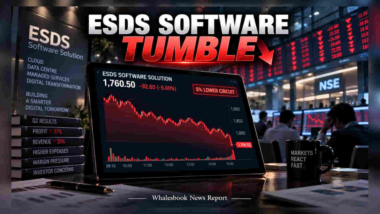 ESDS Software Hits Lower Circuit After 57% Profit Dip