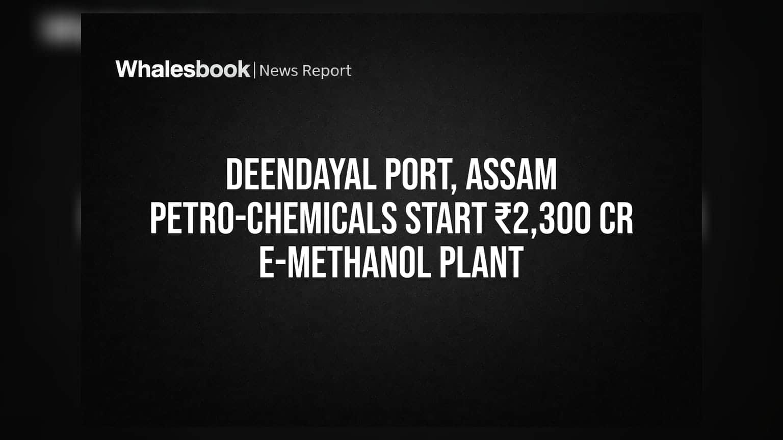 Deendayal Port, Assam Petro-Chemicals Start ₹2,300 Cr E-Methanol Plant
