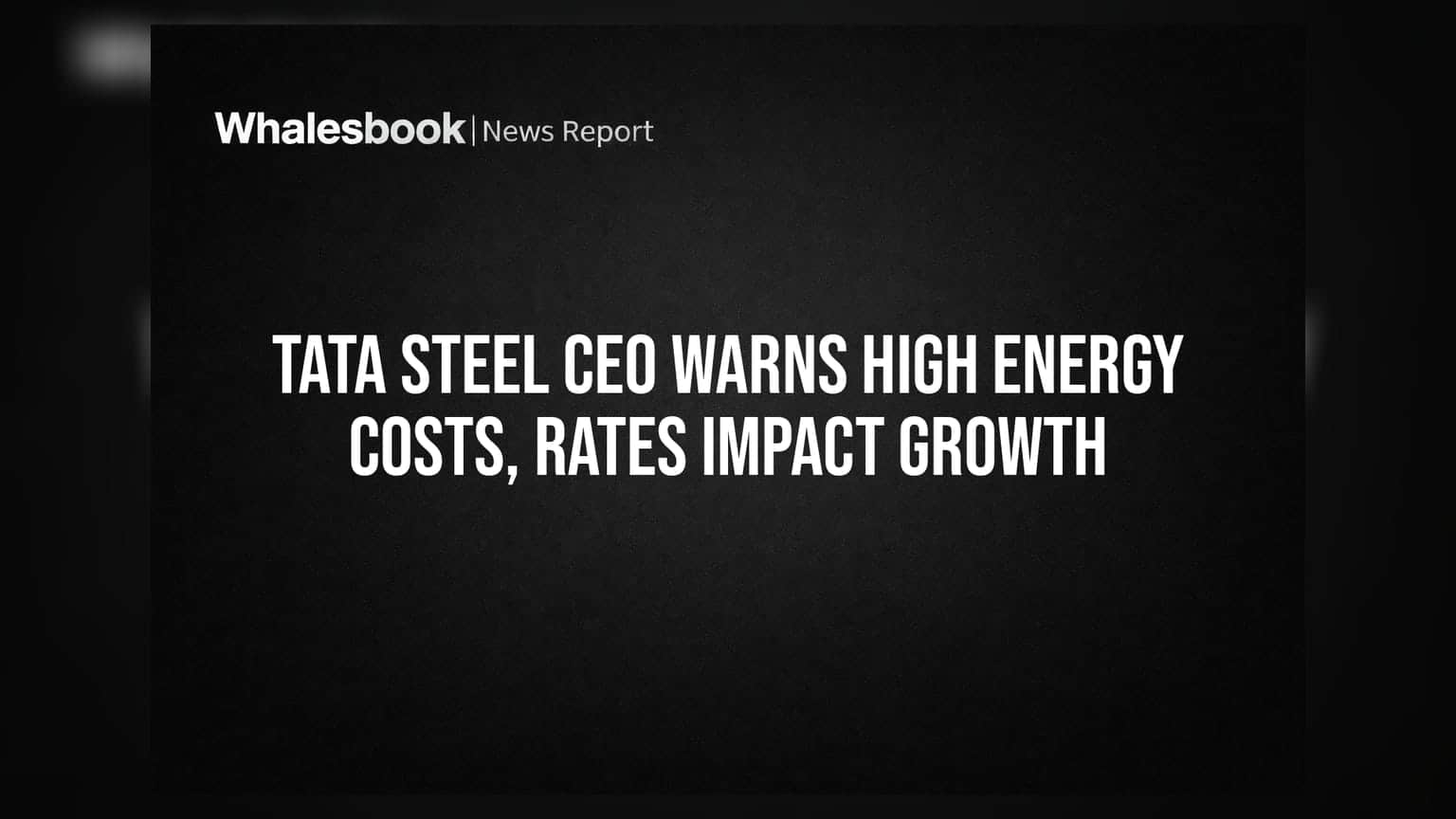 Tata Steel CEO Warns High Energy Costs, Rates Impact Growth