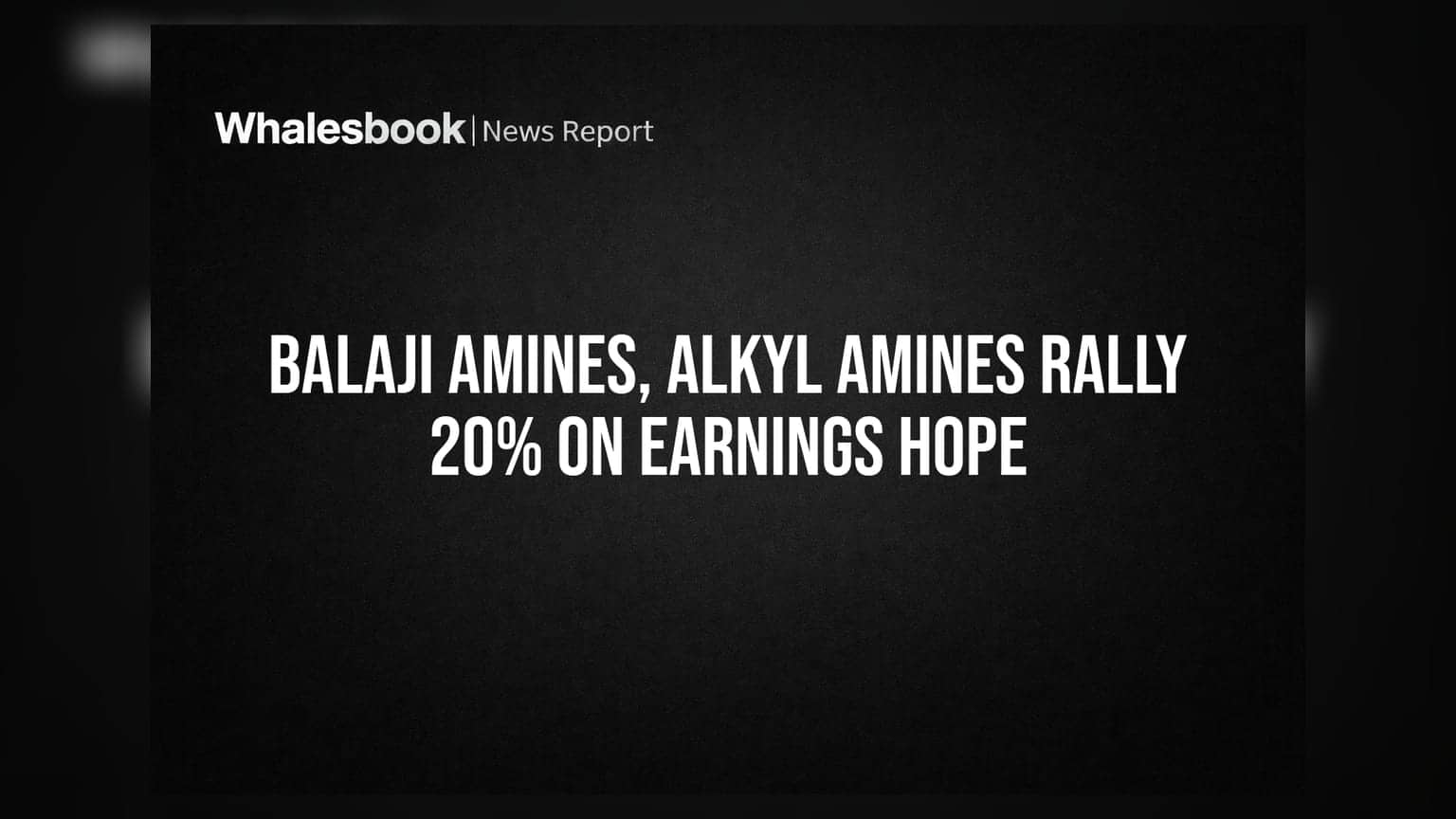 Balaji Amines, Alkyl Amines Rally 20% on Earnings Hope