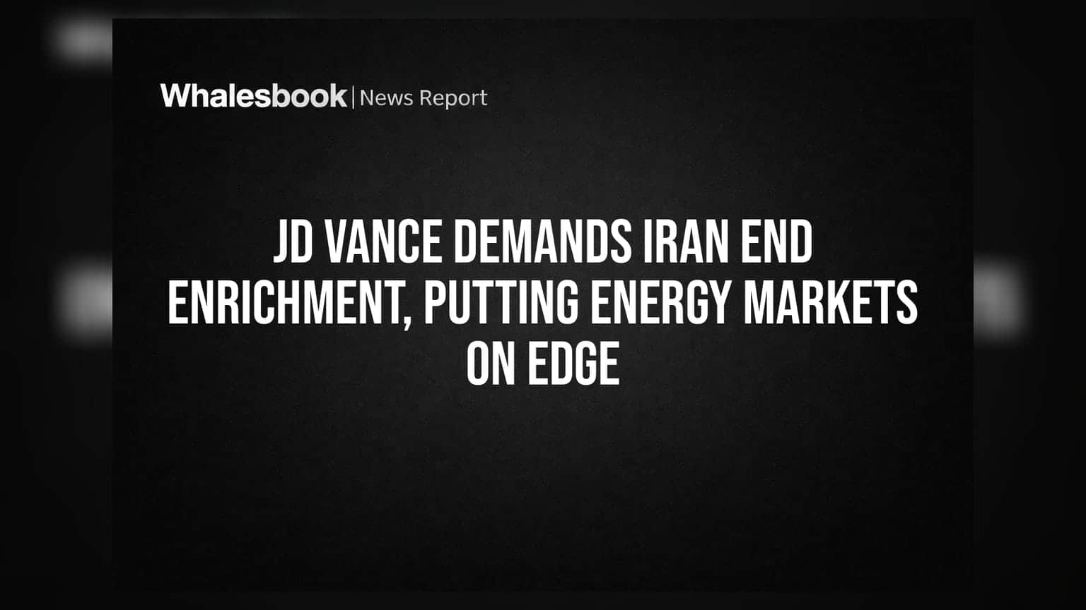 JD Vance ની ઈરાનને ચેતવણી: યુરેનિયમ એનરિચમેન્ટ ઘટાડવાની માંગથી ક્રૂડ ઓઈલ માર્કેટમાં ગરમાવો