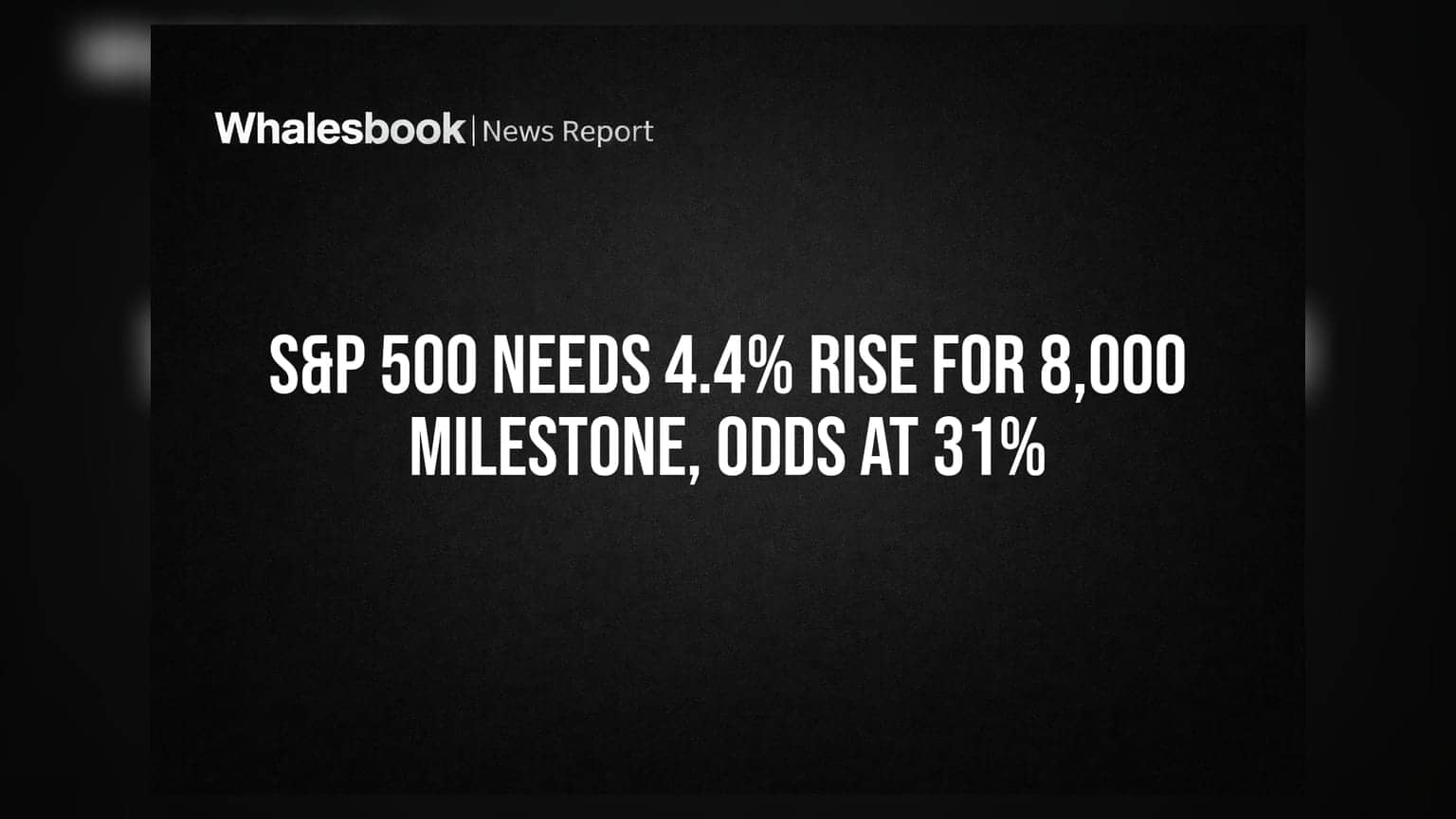 S&P 500 Needs 4.4% Rise for 8,000 Milestone, Odds at 31%