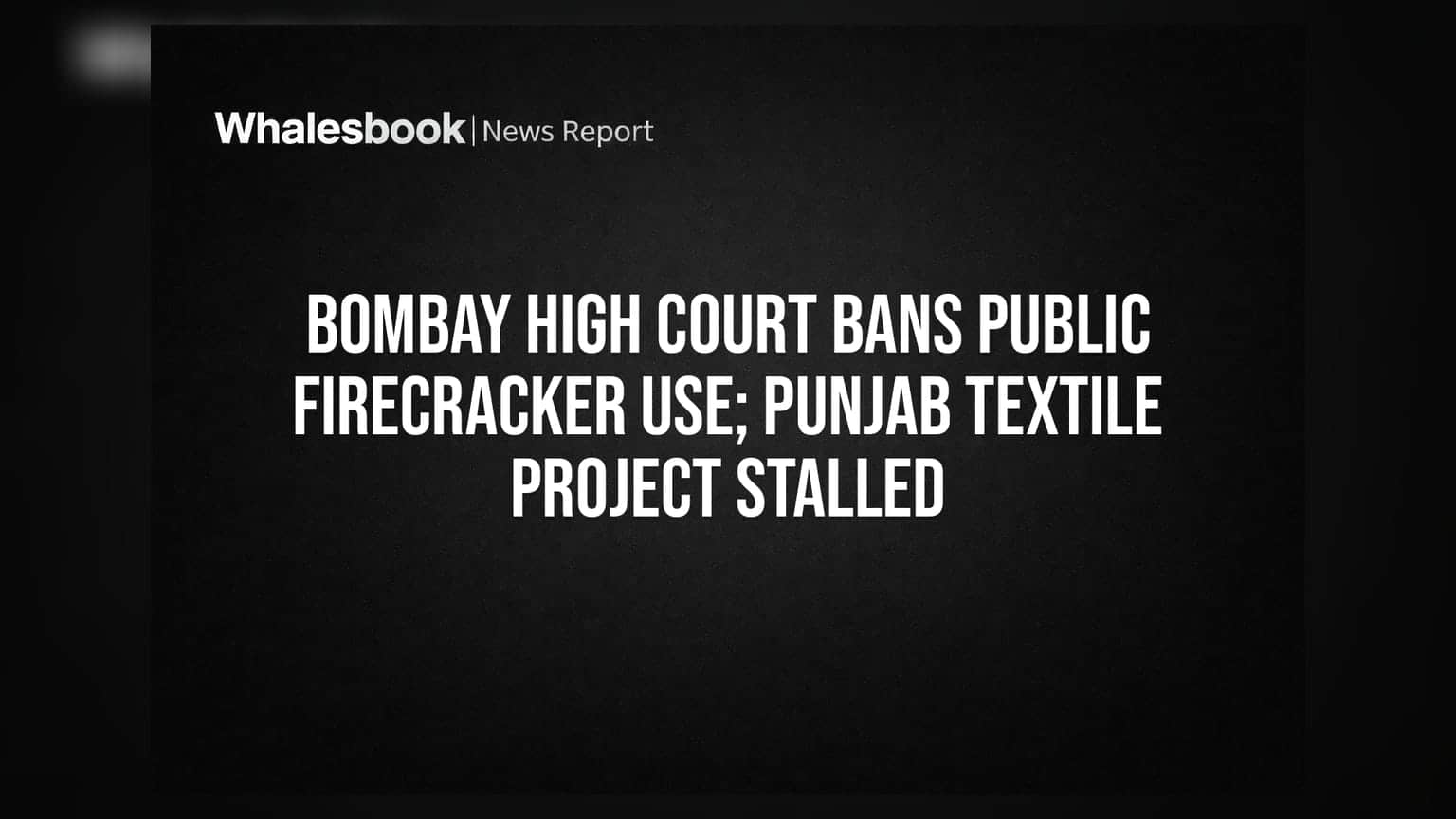 Bombay High Court: బహిరంగ ప్రదేశాల్లో పటాకులపై నిషేధం.. లూథియానా టెక్స్టైల్ ప్రాజెక్ట్కు బ్రేక్