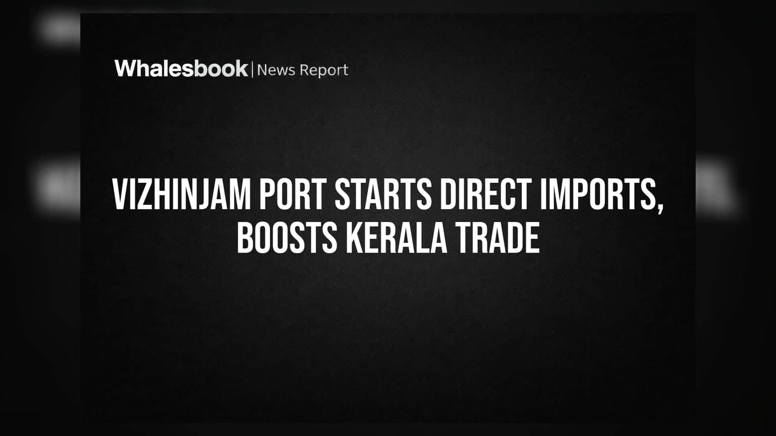 Vizhinjam Port Starts Direct Imports, Boosts Kerala Trade