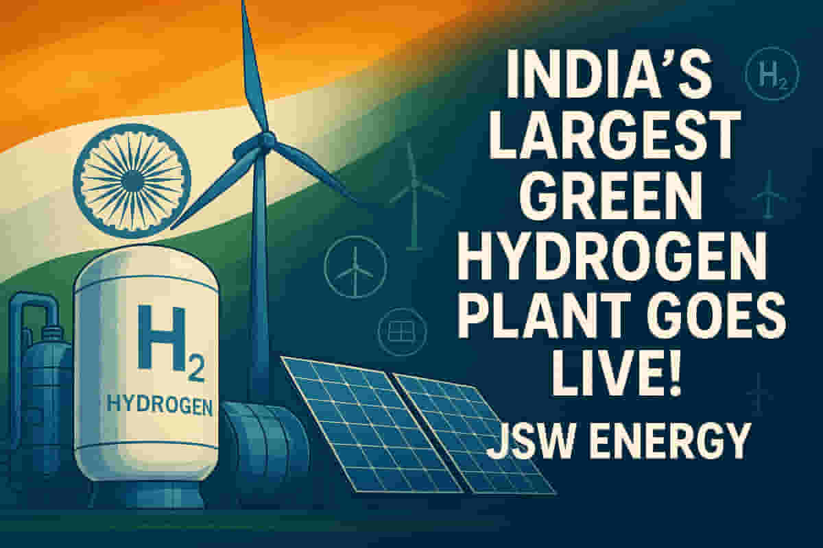 JSW एनर्जीने भारतातील सर्वात मोठे ग्रीन हायड्रोजन प्लांट सुरू केले ...