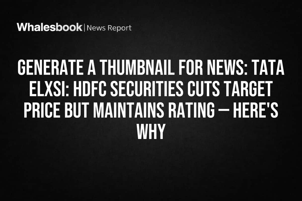 Tata Elxsi Share: HDFC Securitiesનો રિપોર્ટ! વૃદ્ધિની આશા, પણ વેલ્યુએશન પર મોટા સવાલો?