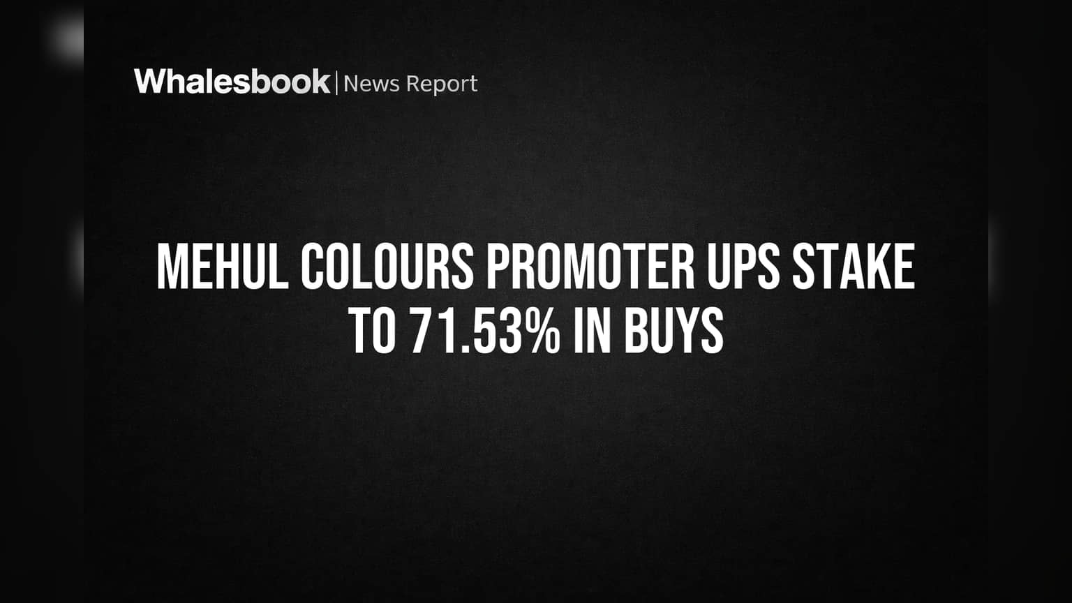 Mehul Colours Share: प्रमोटरचा मोठा डाव! कंपनीतील हिस्सेदारी वाढवली, बाजाराचे लक्ष वेधले