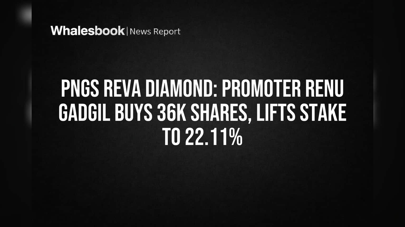 PNGS Reva Diamond: Promoter Renu Gadgil Buys 36K Shares, Lifts Stake to 22.11%