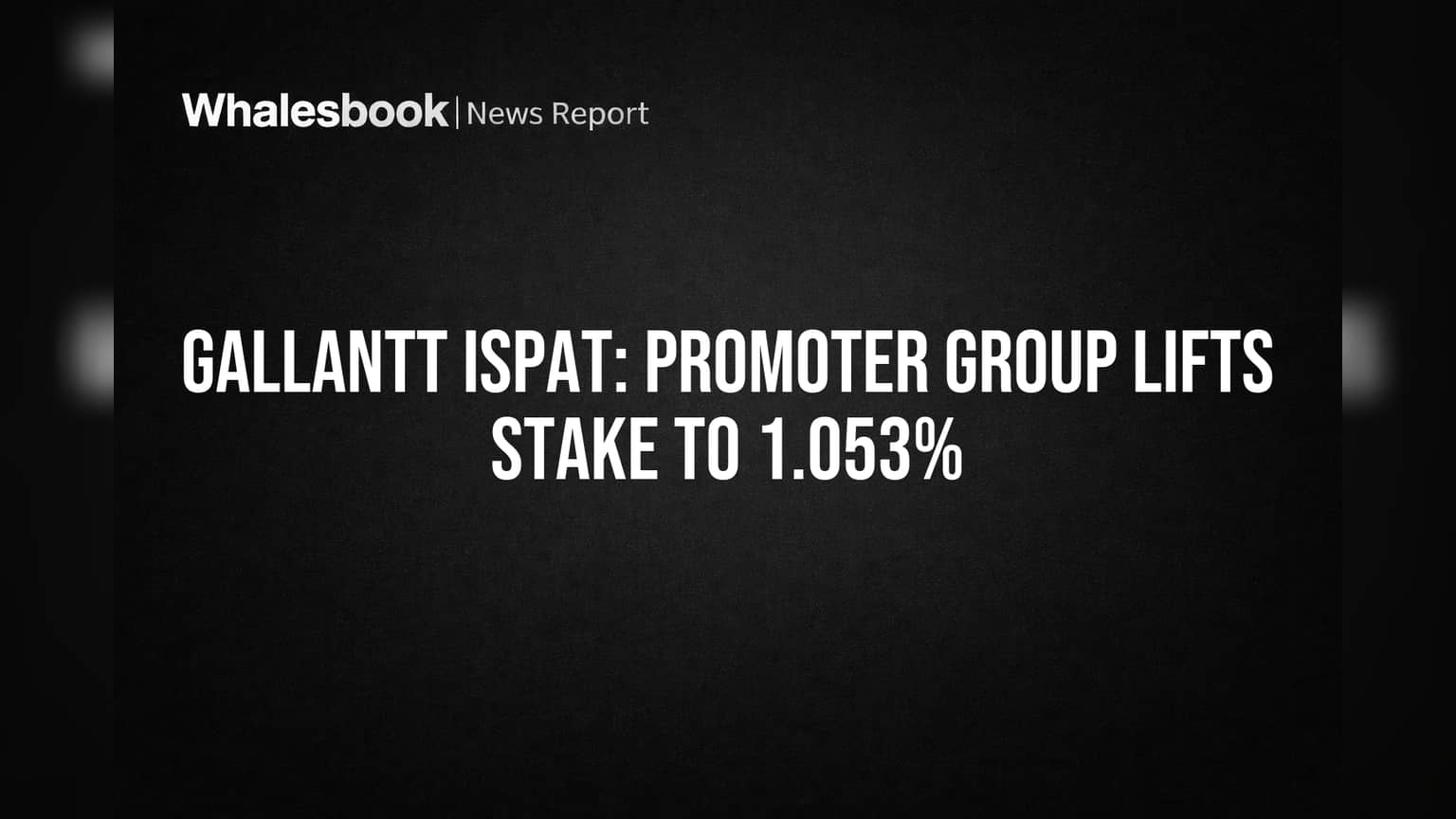 Gallantt Ispat Share: પ્રમોટર્સનો વિશ્વાસ વધ્યો! ગ્રુપનો સ્ટેક પહોંચ્યો **1.053%** પર