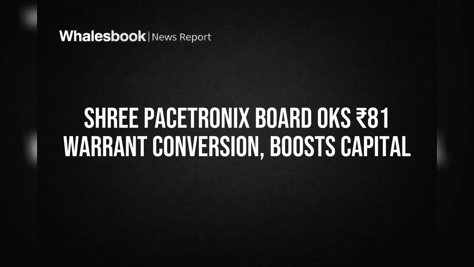 Shree Pacetronix Share: મોટી ઉથલપાથલ! વોરંટ કન્વર્ઝનથી કંપનીની મૂડી ₹3.75 કરોડ થઈ, રોકાણકારો માટે શું છે ખાસ?