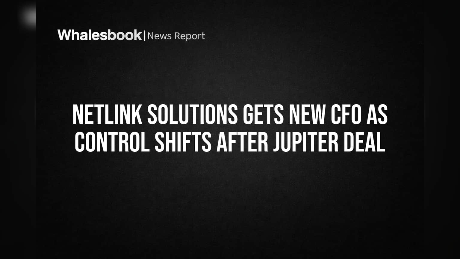 Netlink Solutions Gets New CFO as Control Shifts After Jupiter Deal