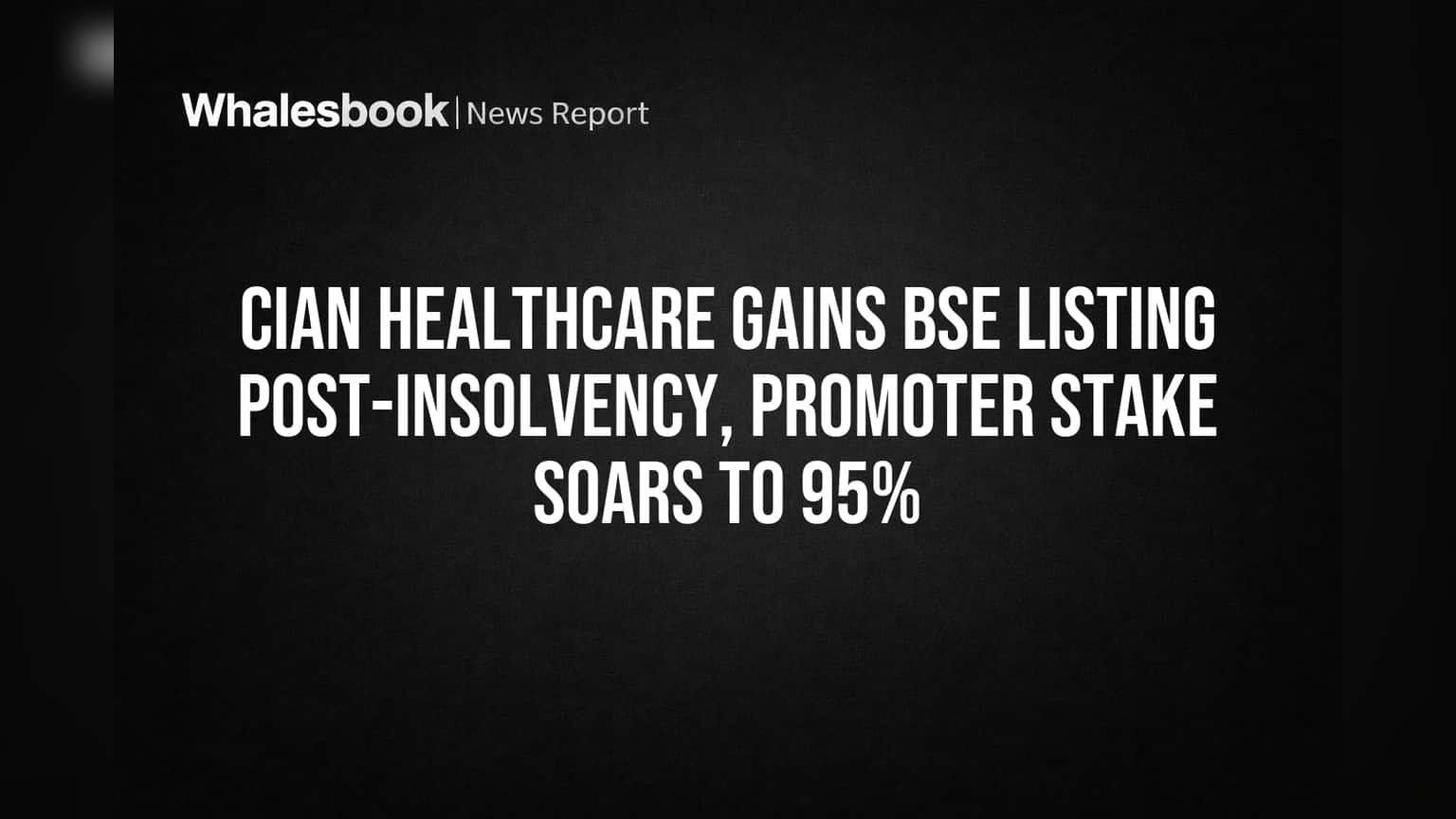 Cian Healthcare Gains BSE Listing Post-Insolvency, Promoter Stake Soars to 95%