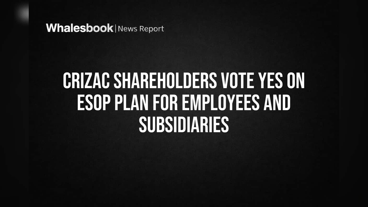 Crizac Shares: कर्मचाऱ्यांसाठी मोठी बातमी! ESOP योजनेस ९८% पेक्षा जास्त मंजुरी