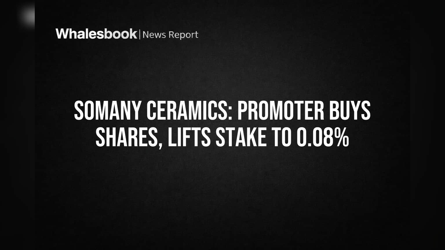 Somany Ceramics Share Price: ਪ੍ਰਮੋਟਰ ਨੇ ਖਰੀਦੇ ਸ਼ੇਅਰ, ਸਟੇਕ ਵਧਾਇਆ! ਜਾਣੋ ਕੀ ਹੈ ਮਾਅਨਾ?