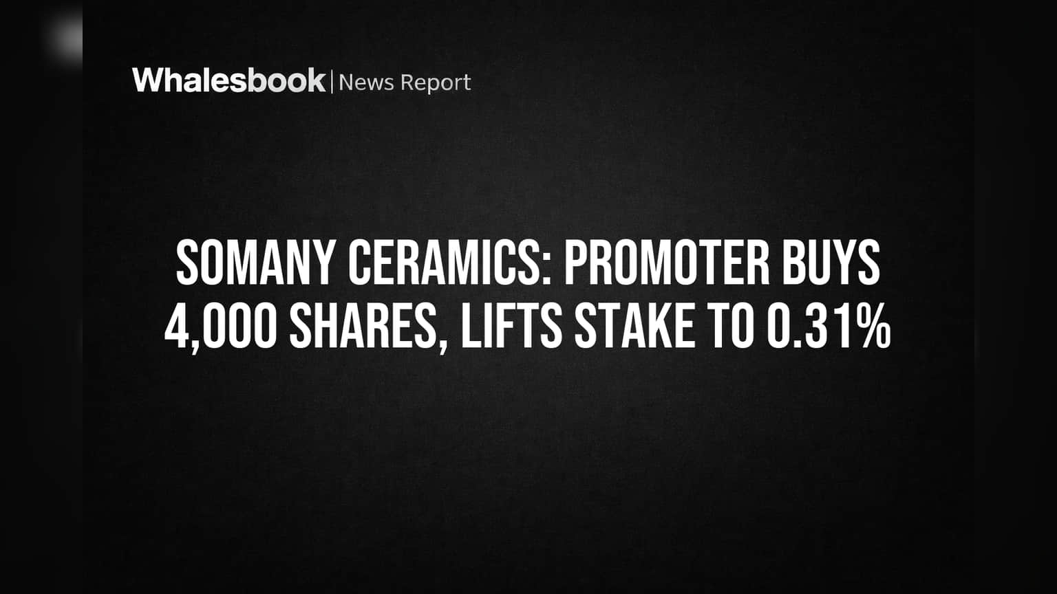 Somany Ceramics Share Price: प्रवर्तकाने दाखवला कंपनीवर विश्वास! शेअर्स खरेदी करत वाढवला हिस्सा