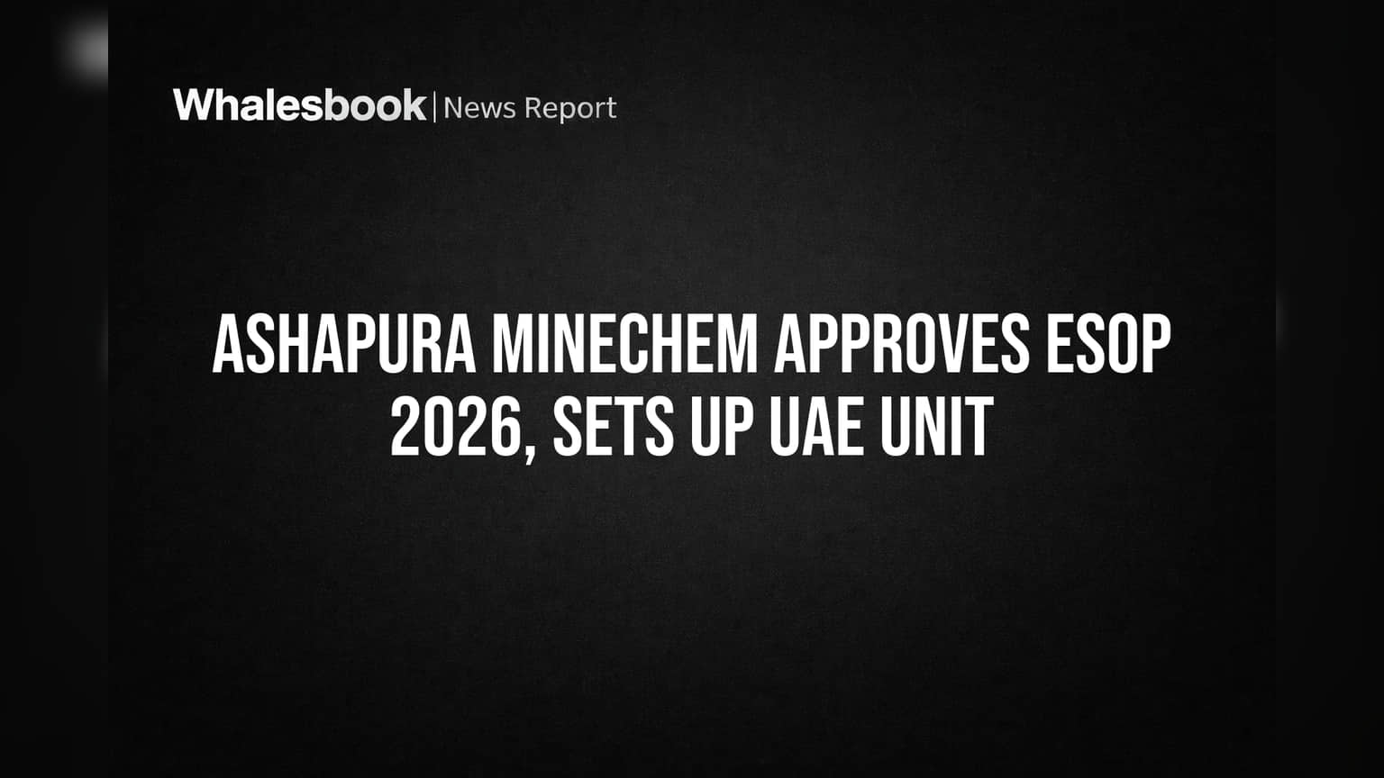 Ashapura Minechem: कर्मचाऱ्यांना मिळणार स्टॉक ऑप्शन, UAE मध्ये नवी कंपनी स्थापन करणार!