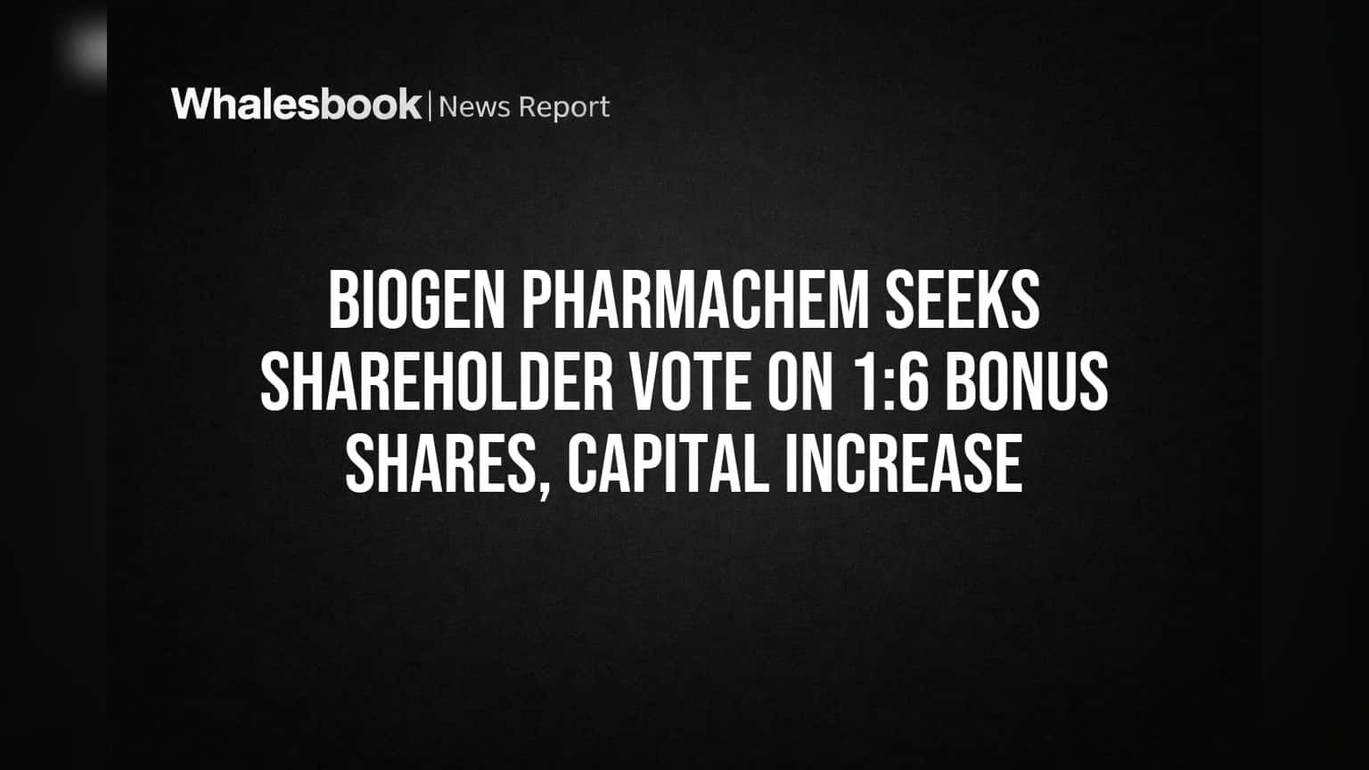Biogen Pharmachem Share Price: गुंतवणूकदारांना बंपर ऑफर! कंपनी देणार **१:६** बोनस शेअर्स, भांडवल वाढवणार!