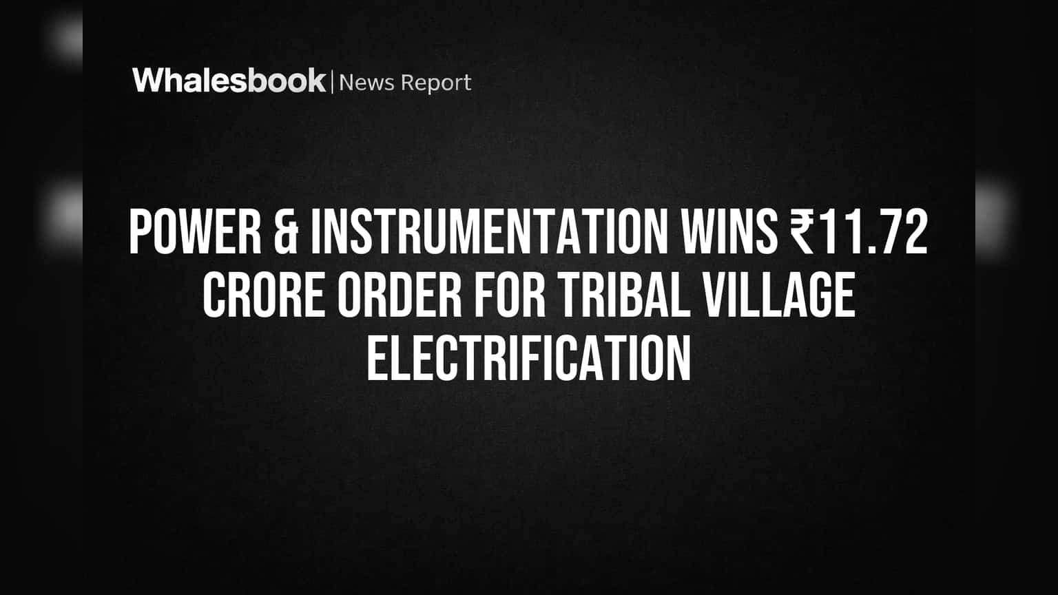 Power & Instrumentation Wins ₹11.72 Crore Order for Tribal Village Electrification