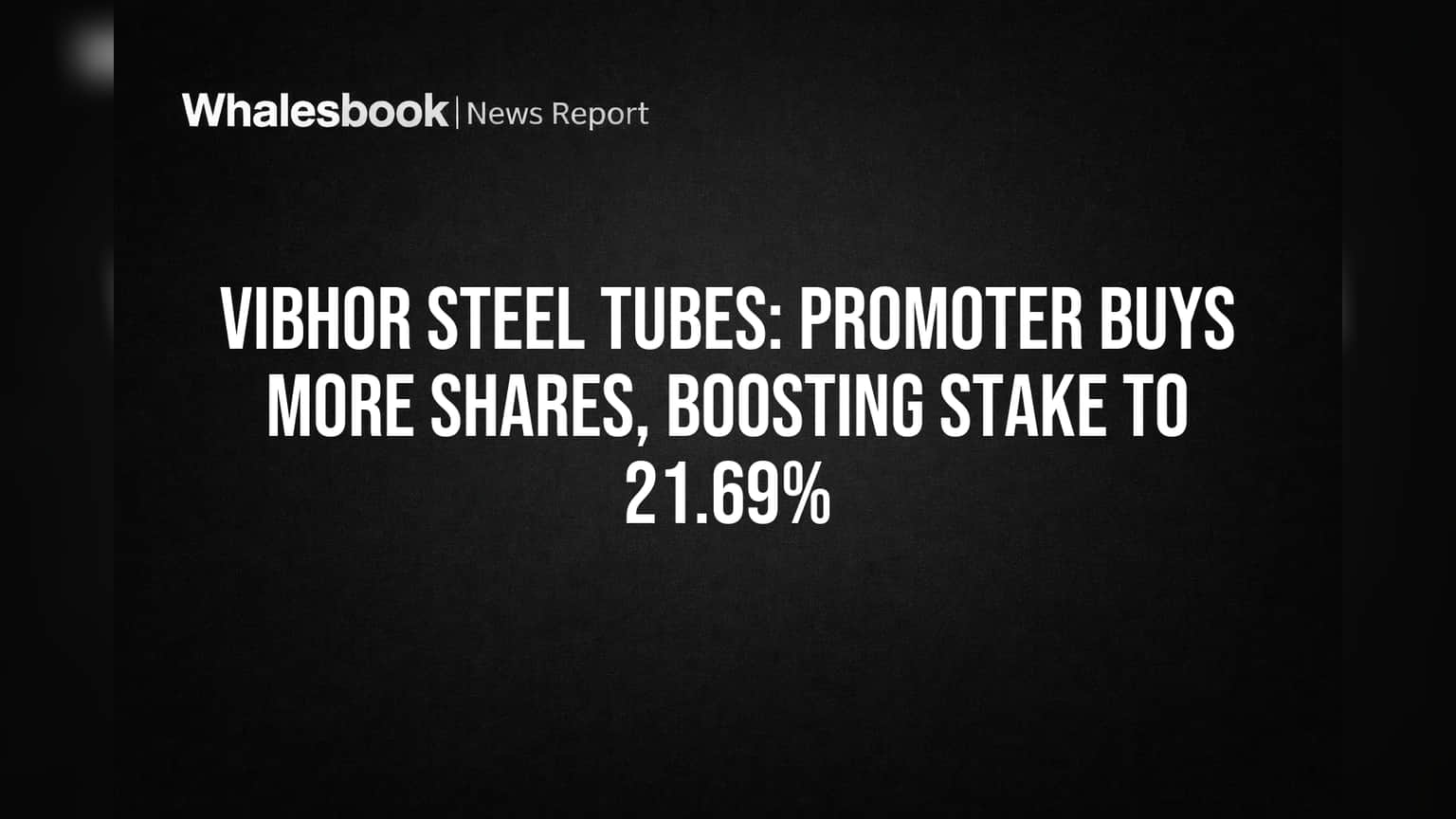 Vibhor Steel Tubes Share Price: प्रमोटरची मोठी चाल! कंपनीतील हिस्सा वाढवला, गुंतवणूकदारांचे लक्ष...