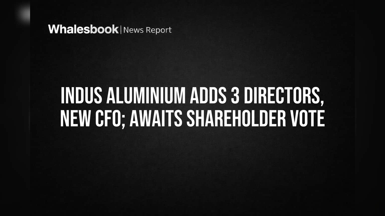 Indus Aluminium Adds 3 Directors, New CFO; Awaits Shareholder Vote