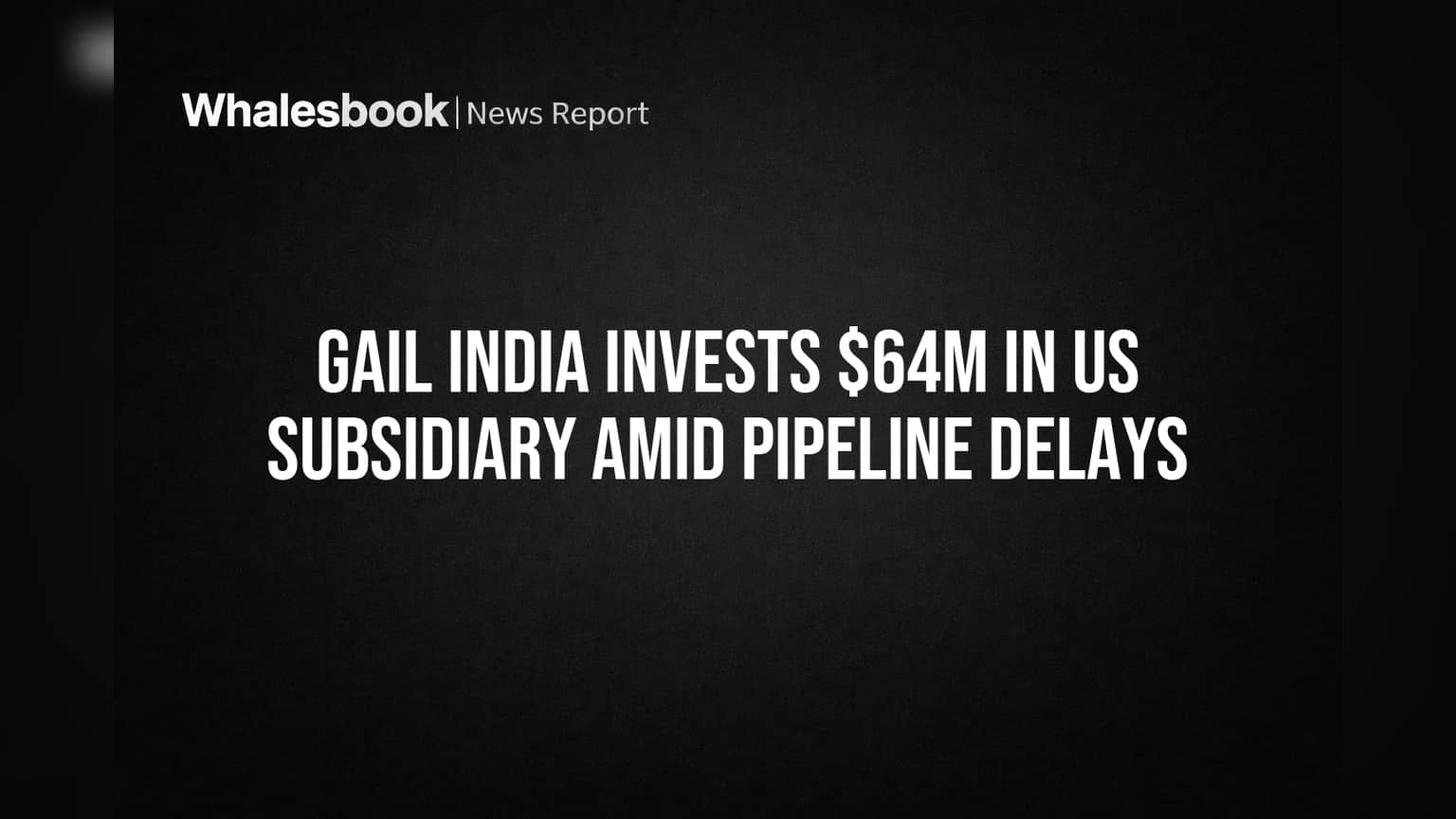 GAIL India Invests $64M in US Subsidiary Amid Pipeline Delays