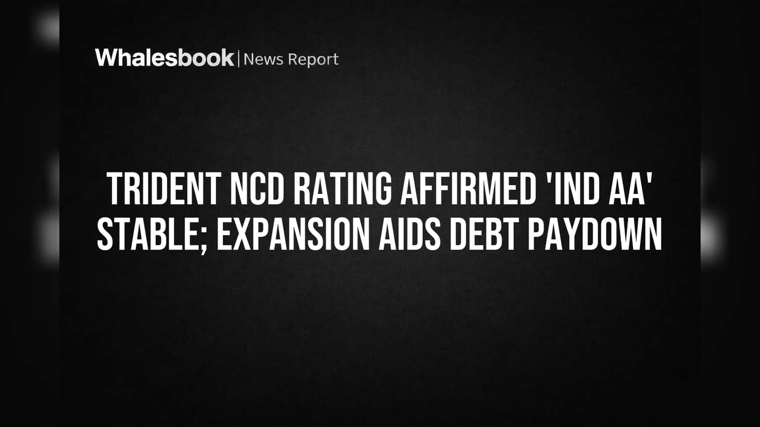 Trident NCD Rating Affirmed 'IND AA' Stable; Expansion Aids Debt Paydown