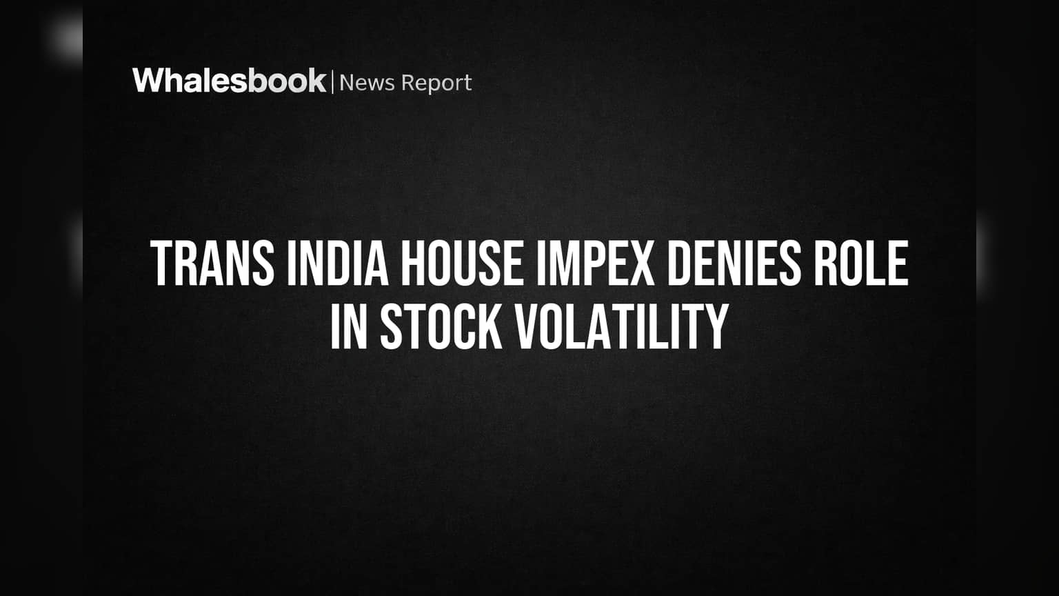 Trans India House Impex: शेयर में तेज उतार-चढ़ाव पर कंपनी का जवाब, कहा - 'हम जिम्मेदार नहीं'