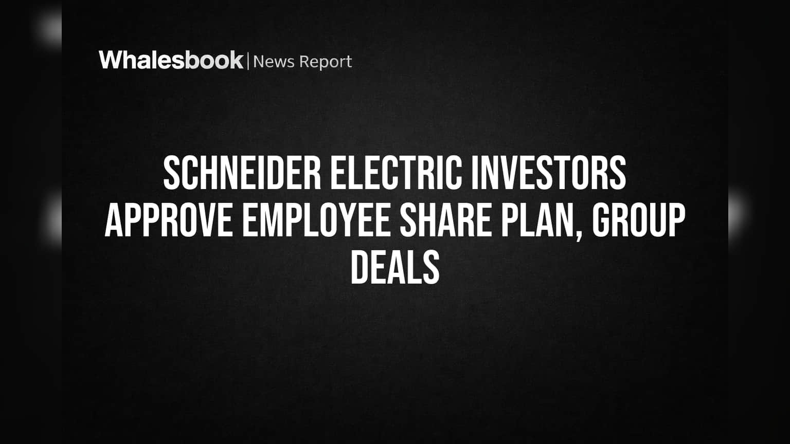 Schneider Electric Investors Approve Employee Share Plan, Group Deals