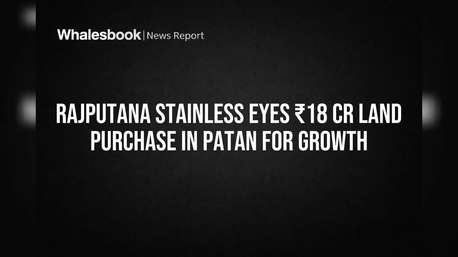Rajputana Stainless: कंपनी करणार ₹18 कोटींची मोठी जमीन खरेदी; विस्ताराची जोरदार तयारी!