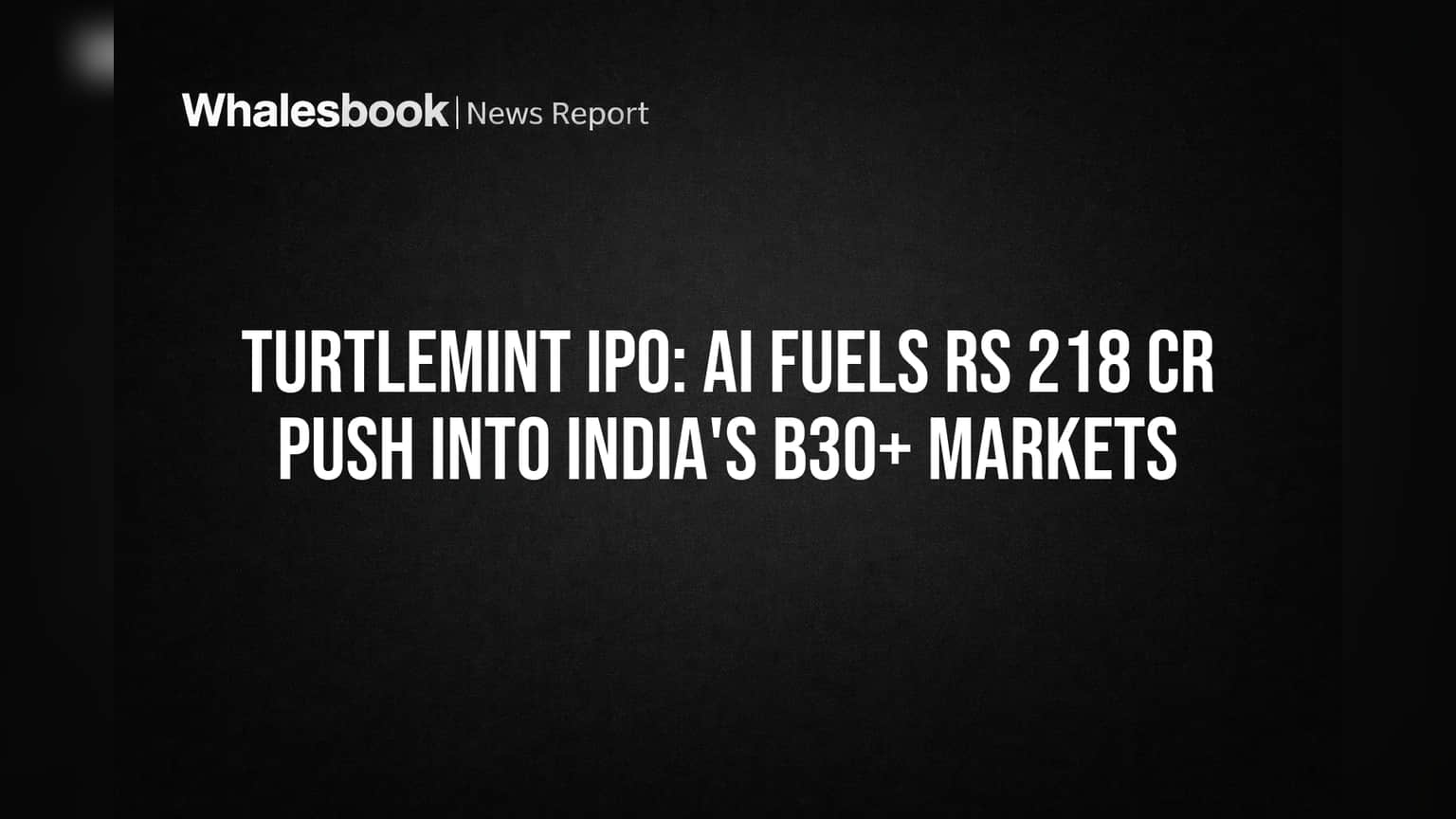 Turtlemint IPO: AI Fuels Rs 218 Cr Push into India's B30+ Markets