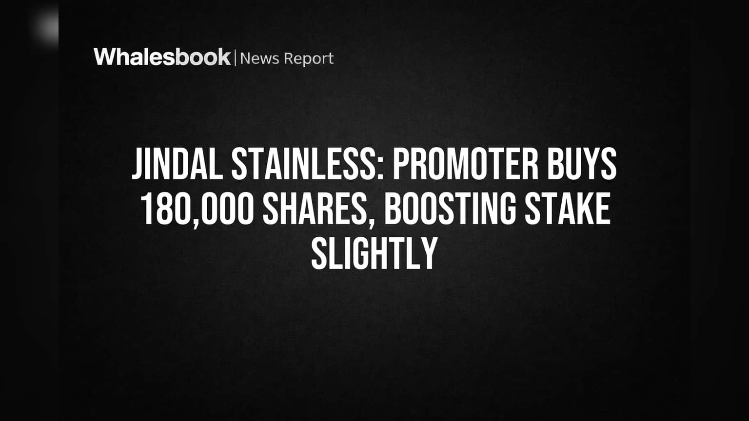 Jindal Stainless Share: प्रमोटर्सनी वाढवला हिस्सा! कंपनीतील विश्वासाचे संकेत