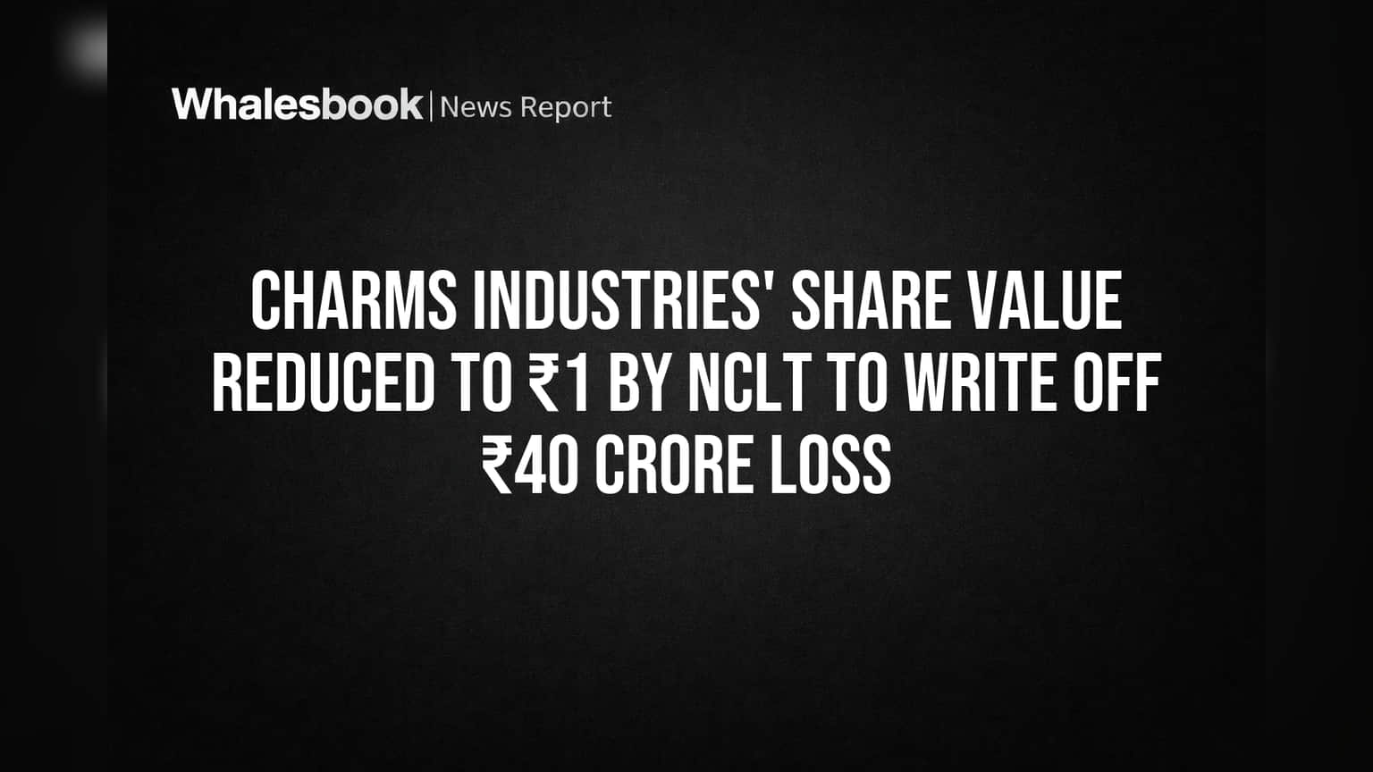 Charms Industries' Share Value Reduced to ₹1 by NCLT to Write Off ₹40 Crore Loss