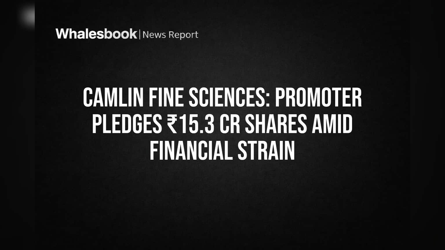 Camlin Fine Sciences: Promoter Pledges ₹15.3 Cr Shares Amid Financial Strain