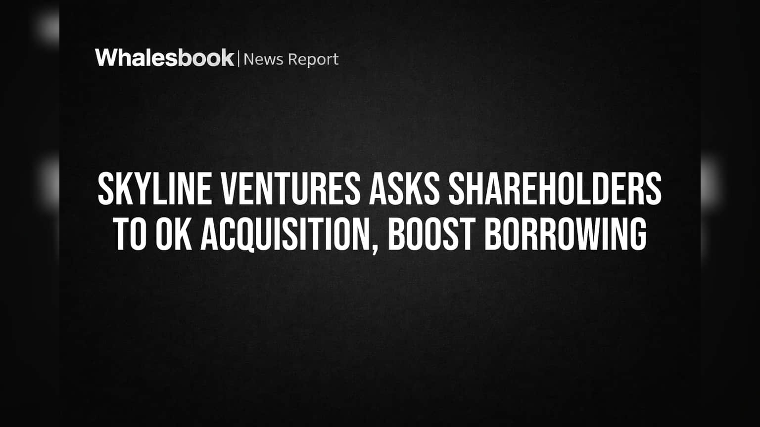 Skyline Ventures Asks Shareholders to OK Acquisition, Boost Borrowing