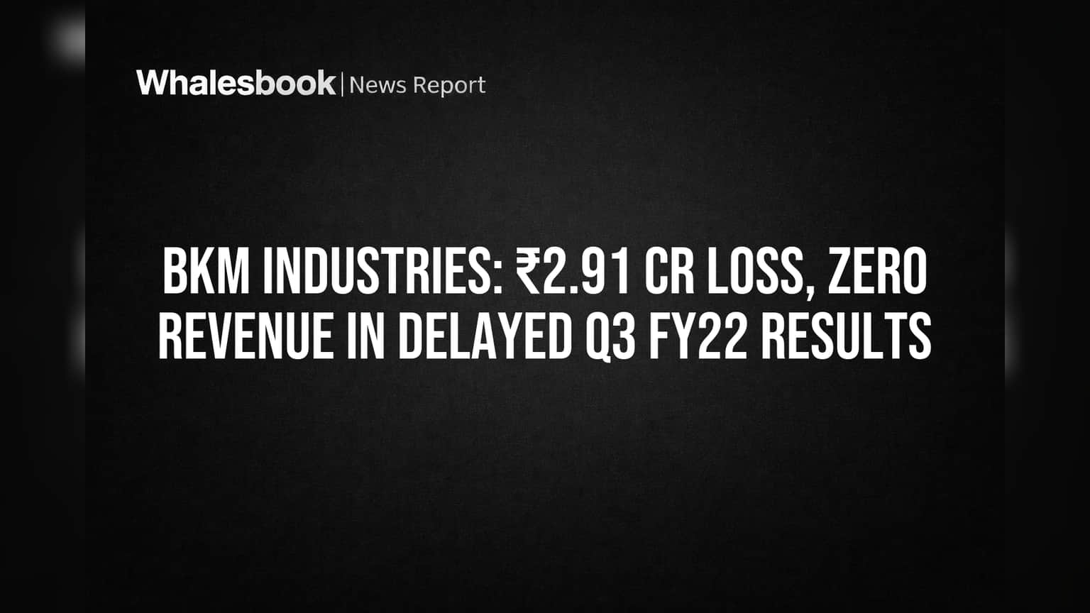 BKM Industries: तब्बल ४ वर्षांचा उशीर! ₹2.91 कोटींचा तोटा, कंपनीची कमाई शून्य