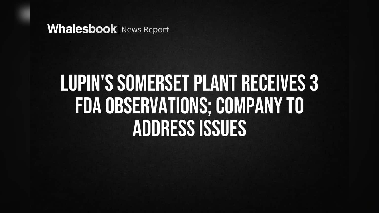 Lupin ને US FDA તરફથી ફટકો: Somerset પ્લાન્ટમાં મળી 3 ખામીઓ, રોકાણકારોની નજર શેર પર