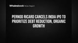 Pernod Ricard Cancels India IPO to Prioritize Debt Reduction, Organic Growth