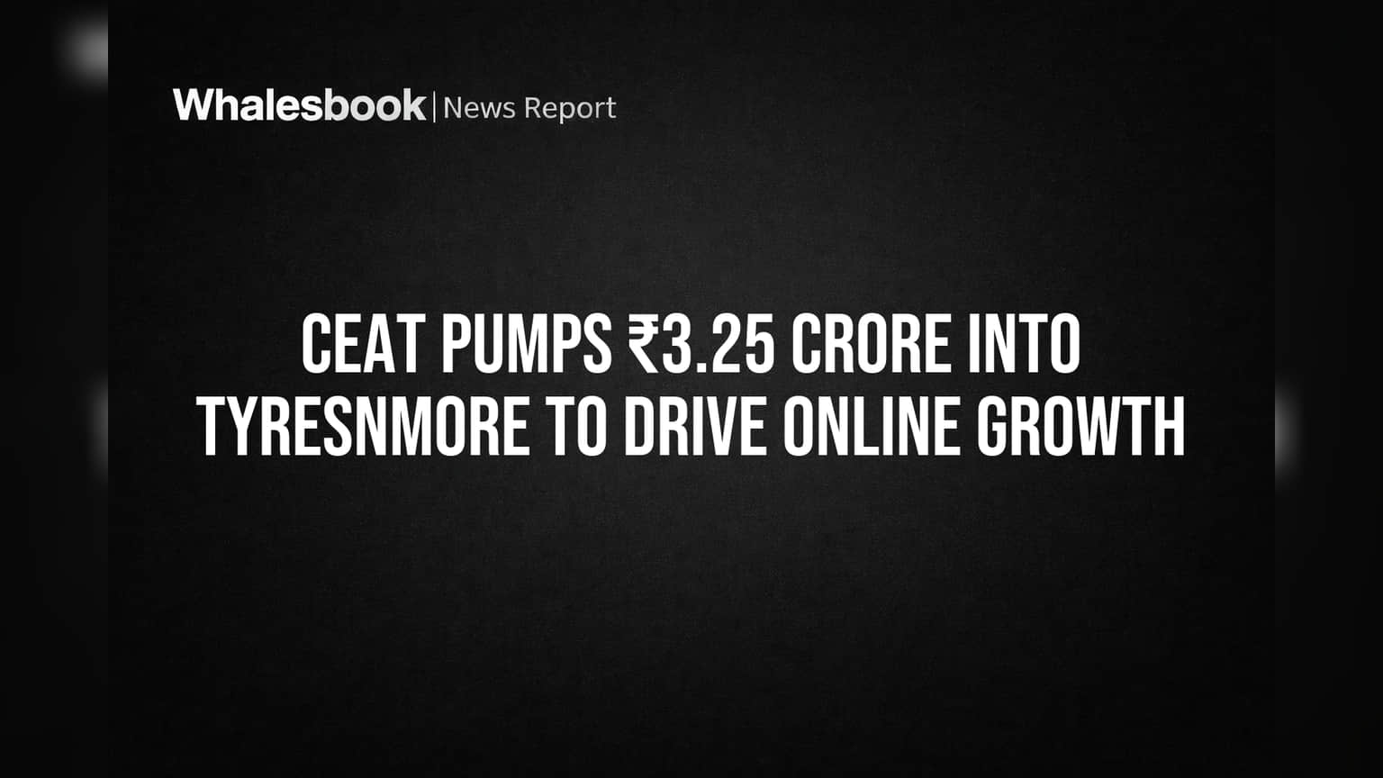 Ceat Pumps ₹3.25 Crore into Tyresnmore to Drive Online Growth