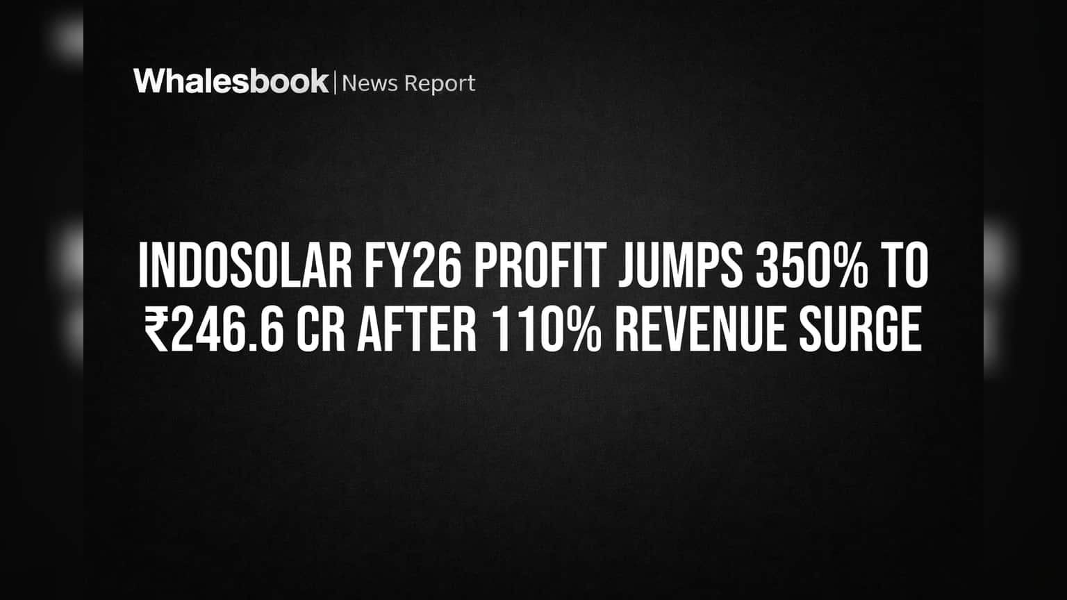Indosolar Share Price: FY26 માં ધમાકેદાર કમાણી! કંપનીનો નફો **350%** ઉછળ્યો, રેવન્યુમાં **110%** નો જબરદસ્ત વધારો