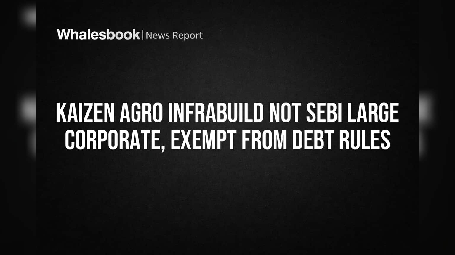 Kaizen Agro Sidesteps SEBI Large Corporate Label, Easing Debt Financing