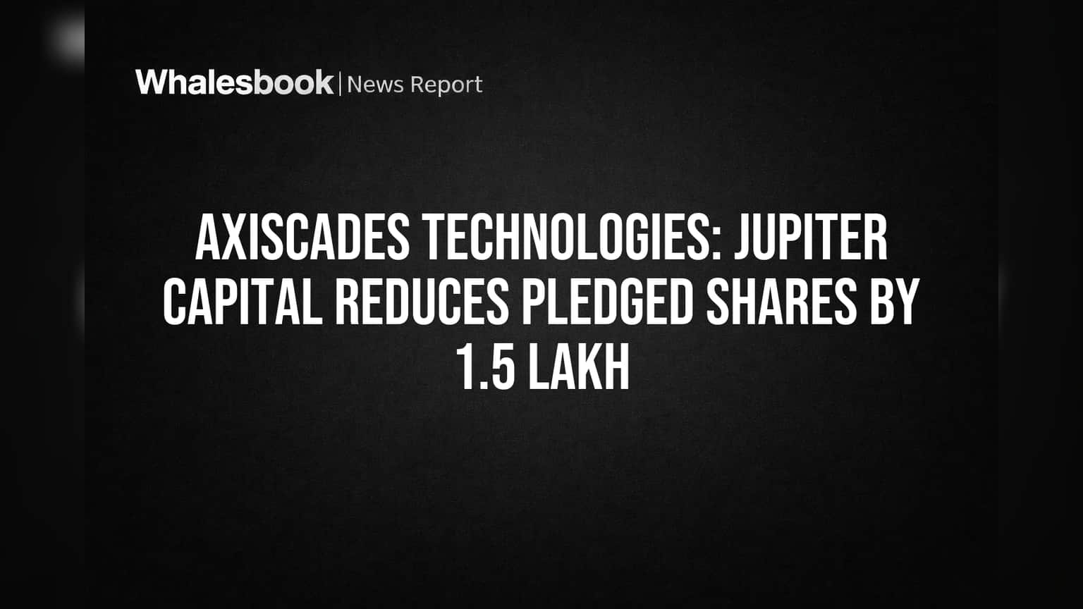 Axiscades Share Update: प्रमोटर ज्युपिटर कॅपिटलने तारण (Pledge) मधून **1.5 लाख शेअर्स** सोडले!