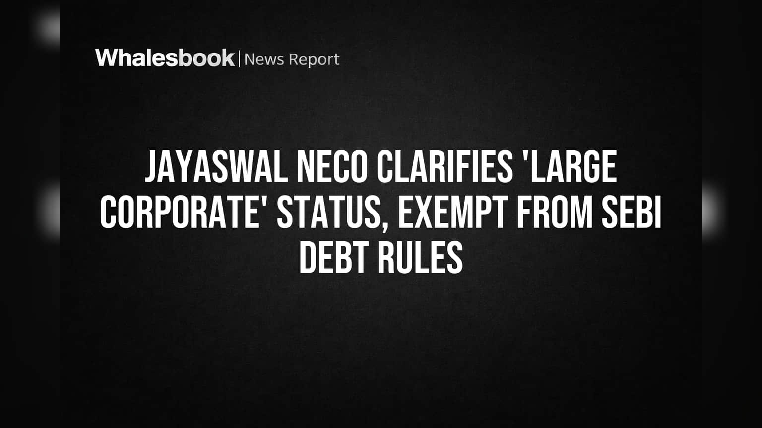 Jayaswal Neco Industries: सेबीच्या 'लार्ज कॉर्पोरेट' नियमातून सुटले, कंपनीला मिळाला दिलासा!