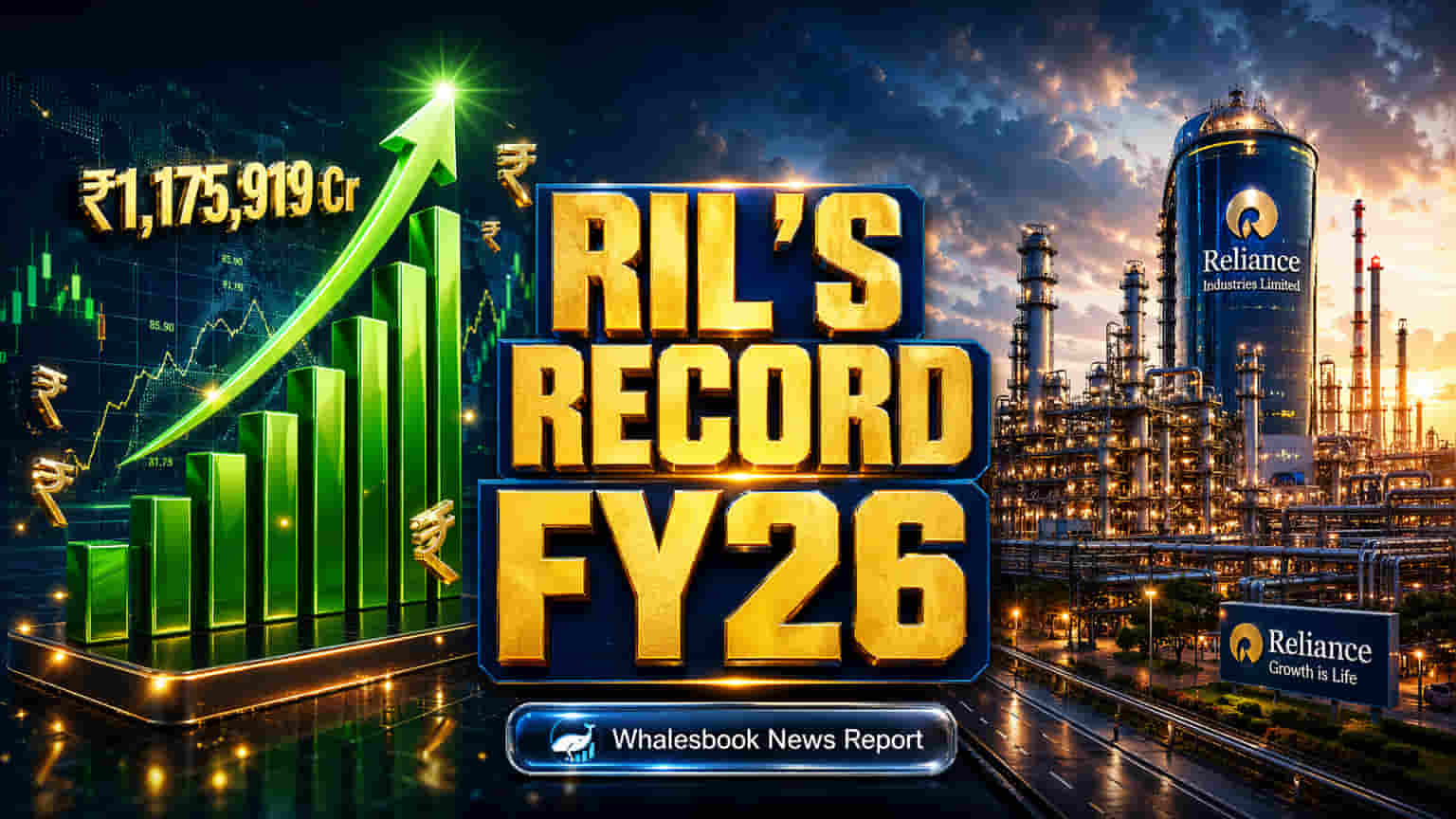 Reliance Industries Hits Record ₹1,175,919 Cr Revenue in FY26, PAT Up 17.8%
