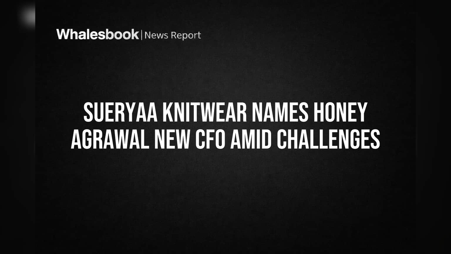 Sueryaa Knitwear Names Honey Agrawal New CFO Amid Challenges