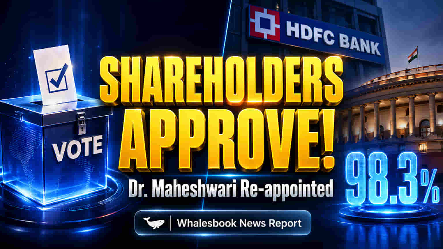 HDFC Bank च्या शेअरहोल्डर्सची जंगी साथ! डॉ. महेशवरींची स्वतंत्र संचालकपदी पुन्हा नियुक्ती, **98.3%** मतांनी झाला ठराव मंजूर!