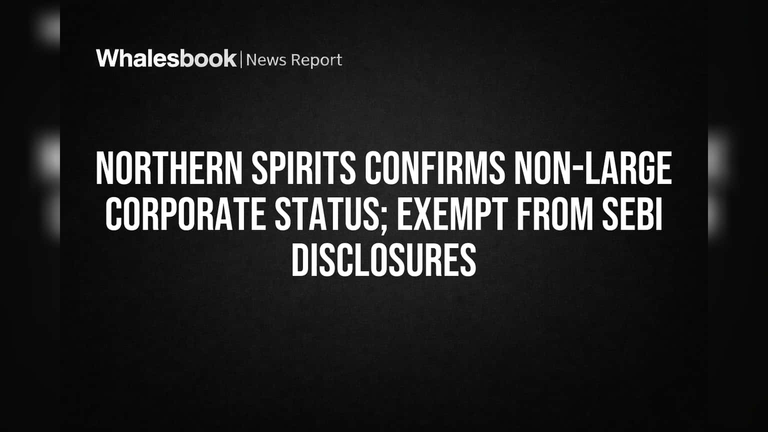 Northern Spirits Out of SEBI Large Corporate Net After NIL Borrowing