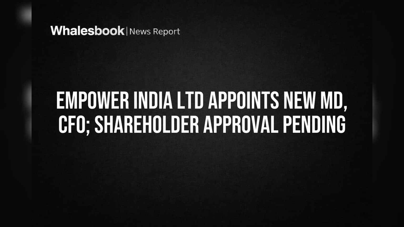 Empower India Names Rajesh Chavan MD, CFO; Shareholder Approval Needed