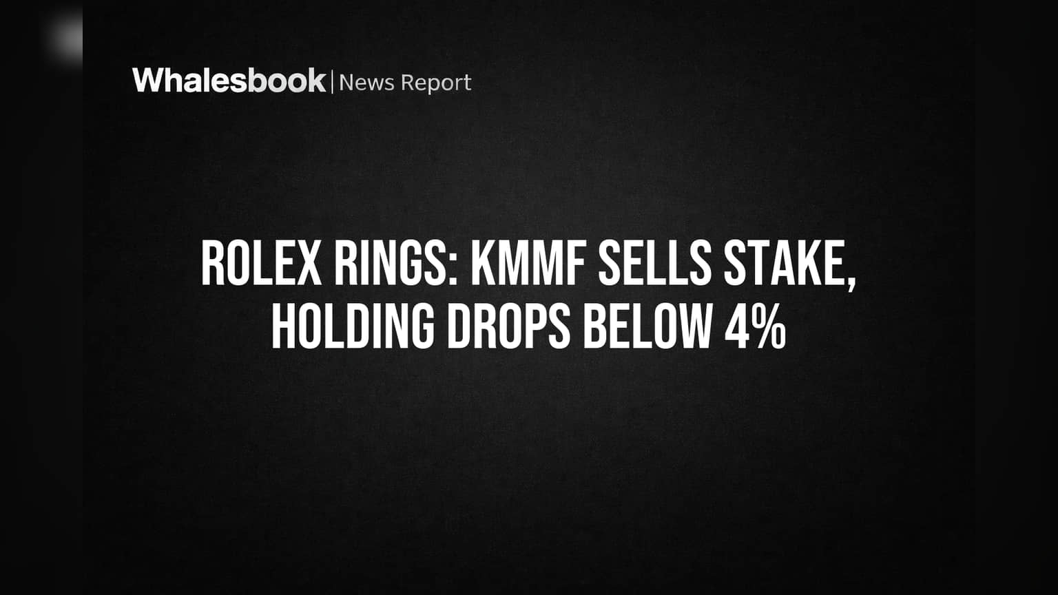 Rolex Rings Share Price: Kotak MF அதிரடி விற்பனை! பங்குகள் **4%**க்கு கீழ் சரிவு!