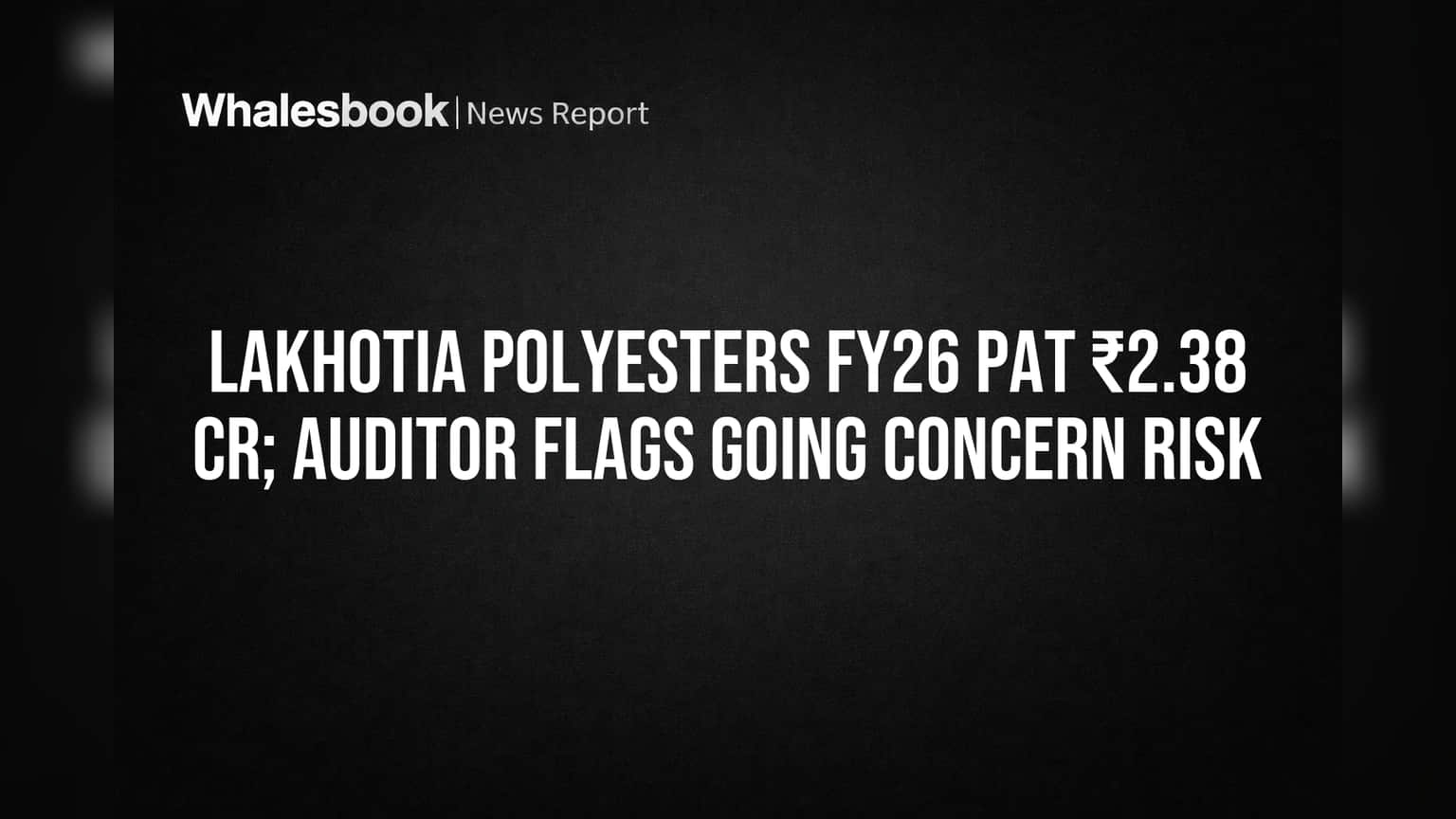 Lakhotia Polyesters FY26: ₹2.38 कोटी नफा, पण ऑडिटर्सची 'गोईंग कन्सर्न'वर चिंता!